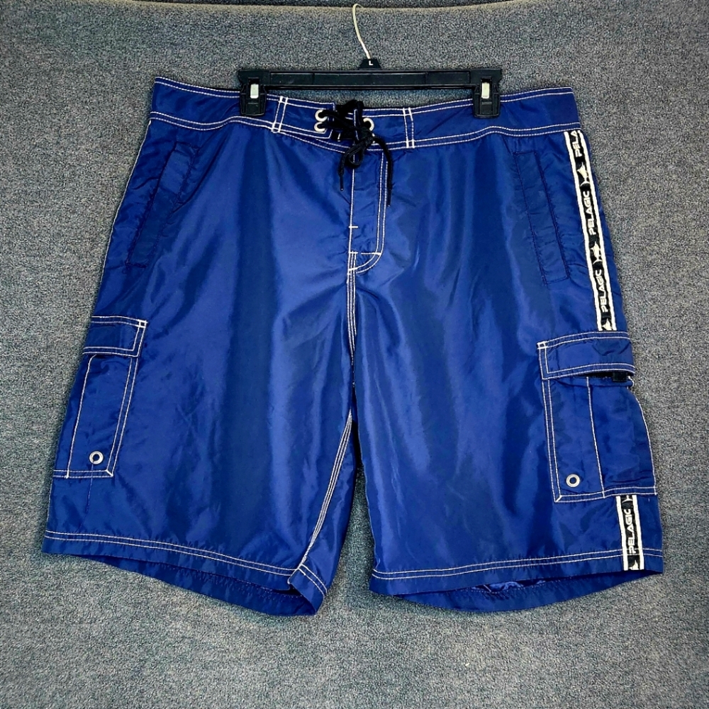 Pelagic Blackfin Fishing Boardshorts mens size 38 navy blue